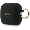 „Guess“ silikoninis blizgučių žiedinis dėklas, skirtas „AirPods Pro 3“ ausinėms - Juodas
