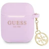 Apple AirPods Guess silikoninis Charm 4G Collection (GUA2LSC4EU) ausinių dėklas violetinės spalvos