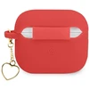 Apple AirPods 3 Guess silikoninis Charm Heart Collection (GUA3LSCHSR) ausinių dėklas raudonos spalvos