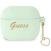 Apple AirPods 3 Guess silikoninis Charm Heart Collection (GUA3LSCHSN) ausinių dėklas žalios spalvos