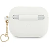 Apple AirPods Pro Guess silikoninis Charm Heart Collection (GUAPLSCHSH) ausinių dėklas baltos spalvos