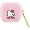 Hello Kitty HKA33DKHSP AirPods 3 Dėklas rožinės spalvos Silicone 3D Kitty Head