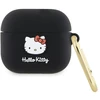 Apple AirPods 3 Hello Kitty Silicone 3D Kitty Head (HKA33DKHSK) ausinių dėklas juodos spalvos