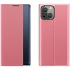 Hurtel Atverčiamas dėklas su langu iPhone 13 mini – rožinis
