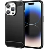 Hurtel Carbon Apple iPhone 14 Pro Max flexible gel back dėklas telefonui juodos spalvos