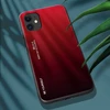 Hurtel Gradient Glass 9H grūdinto stiklo dėklas iPhone 12 mini – juoda/raudona