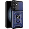 Hurtel Hybrid Armor Camshield su stoveliu ir kameros dangteliu Samsung Galaxy A56 – dėklas telefonui mėlynos spalvos