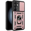 Hurtel Hybrid Armor Camshield su stoveliu ir kameros dangteliu Samsung Galaxy A26 – dėklas telefonui rožinės spalvos