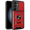 Hurtel Hybrid Armor Camshield Samsung Galaxy S25 Plus dėklas telefonui raudonos spalvos