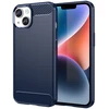 Hurtel Carbon Apple iPhone 14 Plus flexible gel back dėklas telefonui mėlynos spalvos
