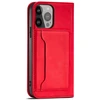 Hurtel Magnet Card Case dėklas iPhone 14 Pro – raudonas