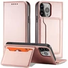 Hurtel Magnetinis dėklas-piniginė iPhone 14 Pro Max – rožinis