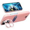 Hurtel Odinės imitacijos dėklas Galaxy S23+ su stovu – rožinis