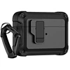 Hurtel Airpods 4 Pro Armor dėklas su karabinu – juodos spalvos