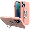 Hurtel Ring Case silikoninis dėklas iPhone 13 Pro – rožinis su žiedu