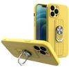 Hurtel Ring Case silikoninis dėklas iPhone 12 Pro – geltonas