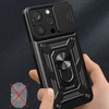 Hurtel Šarvuotas dėklas iPhone 15 Pro su kameros dangteliu – mėlynas