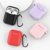 Hurtel Silikoninis dėklas AirPods 1/2 su karabinu – mėlynas
