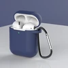 Hurtel Silikoninis dėklas AirPods 1/2 su karabinu – mėlynas