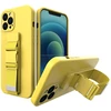 Hurtel Silikoninis dėklas su virvele iPhone 12 – geltonas