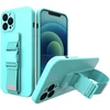 Hurtel Silikoninis dėklas su virvele iPhone 12 – šviesiai mėlynas