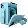 Hurtel Silikoninis dėklas su virvele iPhone 12 – mėlynas