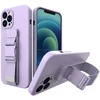 Hurtel Silikoninis dėklas su virvele iPhone 12 Pro – violetinis