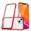 Hurtel Skaidrus iPhone 14 Plus dėklas Clear 3in1 – raudonas rėmelis
