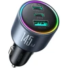 Joyroom Car Charger Mini, C+C+U, 145W with Type-C to Type-C Cable 100W, Juodas (JR-CCN07)