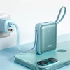 Joyroom JR-PBF27 22.5W 10000mAh Powerbank su dviem integruotais kabeliais – mėlynos spalvos