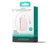 Joyroom JR-PR2L 10000mAh 35W išorinė baterija su integruotu ištraukiamu USB-C laidu ir „Lightning“ laidu ant virvelės - Rožinė