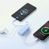 Joyroom JR-PR2L 10000mAh 35W Power Bank with Built-in Retractable USB-C Cable and Lightning Lanyard Cable - Mėlyna