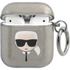 Apple AirPods ausinių dėklas Karl Lagerfeld Glitter Karl`s Head (KLA2UKHGK) juodos spalvos