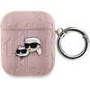 Apple AirPods Karl Lagerfeld Cover Monogram Karl & Choupette Head ausinių dėklas rožinės spalvos