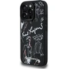 „Karl Lagerfeld“ grūdėto rašto ir logotipo „MagSafe“ dėklas, skirtas „iPhone 16 Pro“ – Juodas
