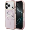 Dėklas Karl Lagerfeld IML Choupettes Karl Script Logo MagSafe Case for iPhone 17 Pro Max - Rožinė