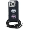 Karl Lagerfeld IML per petį nešiojamas Karl&Choupette dėklas iPhone 16 Pro Max telefonui - Juodas