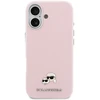 Karl Lagerfeld Karl &amp; Choupette Head Pins Saffiano MagSafe dėklas iPhone 17 - Rožinė
