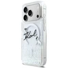 „Karl Lagerfeld“ skysto blizgučio „Karl Script“ logotipo „MagSafe“ dėklas, skirtas „iPhone 17 Pro“ – skaidrus