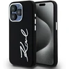 Apple iPhone 15 Pro Karl Lagerfeld dėklas Silicone Metal Script Logo (KLHCP15LSCMSMVK) juodos spalvos