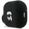 Karl Lagerfeld 3D Logo NFT Karl Head Silicone dėklas skirtas AirPods Pro 3 juodos spalvos
