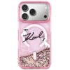 Dėklas Karl Lagerfeld Liquid Glitter Karl Script Logo MagSafe Case for iPhone 17 Pro - Rožinė