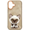 Nimmy Big Eyed Pet 2.0 Cat Dėklas Apple iPhone 17 rusvai gelsvas