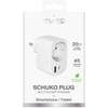 Puro 20W Power Delivery Charger su Schuko Plug and Socket 1x USB-C + 1x USB-A – baltos spalvos