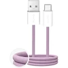 Puro Fabrik 2.0 10W USB-A – USB-C Braided Kabelis 1.5m – rožinės spalvos