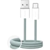 Puro Fabrik 2.0 10W USB-A – USB-C Braided Kabelis 1.5m – žalios spalvos