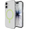 Puro Lite Mag TPU+PC dėklas, suderinamas su „MagSafe“, skirtas „iPhone 17“ – skaidrus su žaliu žiedu