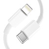 Tech-Protect C20W USB-C PD 20W / USB-A QC 3.0 įkroviklis su USB-C / Lightning kabeliu – baltas