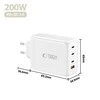 Tech-Protect NC200W-GAN 4-port laidinis įkroviklis PD 200W / QC3.0 baltos spalvos