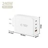 Tech-Protect NC240W-GAN 4-port laidinis įkroviklis PD 240W / QC3.0 baltos spalvos